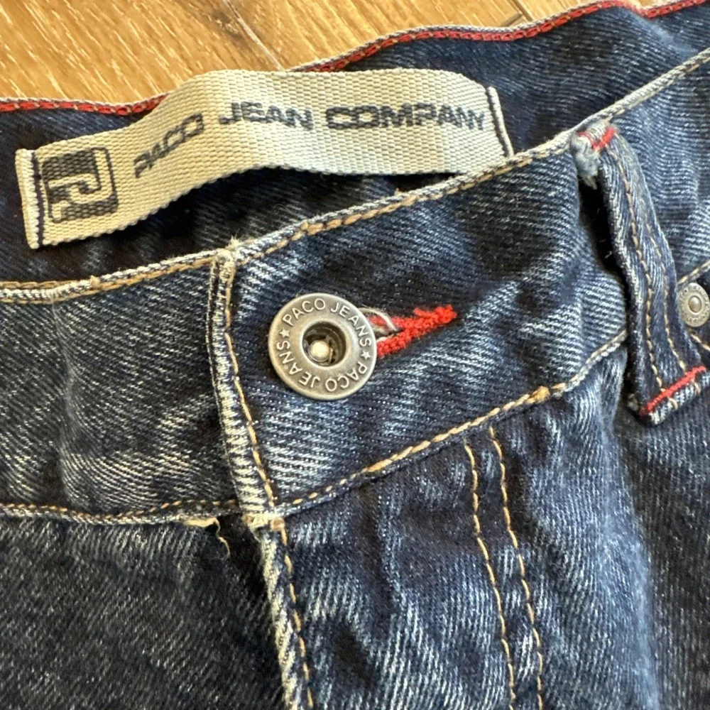 Vintage Paco Jeans Mens 31 x 32 Blue Denim Baggy Racing Patches Y2K Skater